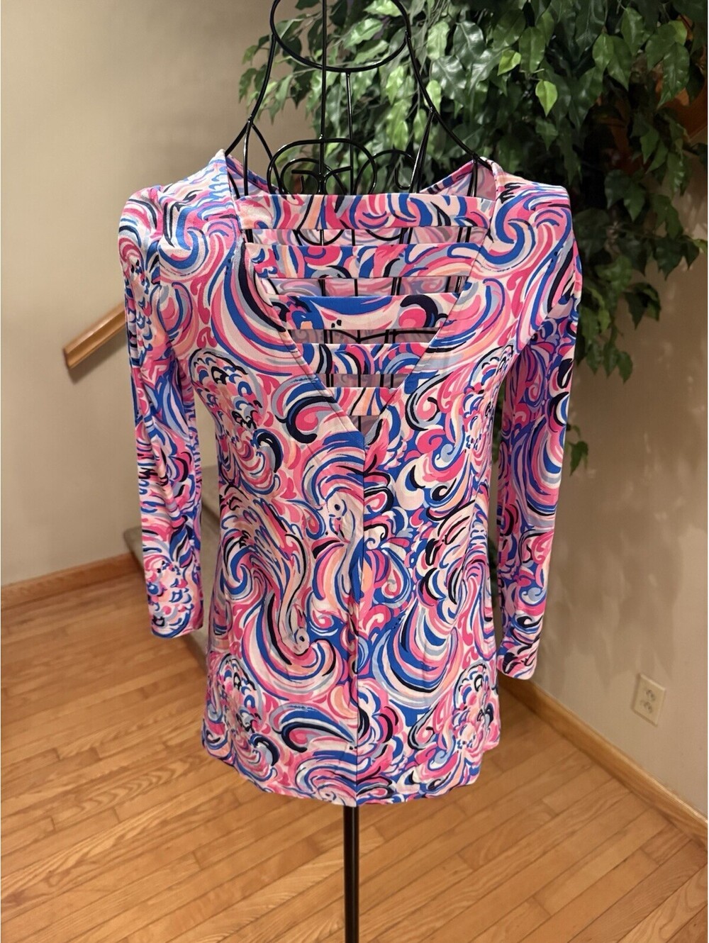 Lilly Pulitzer Ophelia Swing Top Shirt Raz Berry Flaminggals Size XXS NWOT - Picture 2 of 10
